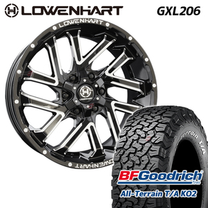 BFGoodrich 4本セット LOWENHART GXL206 レーベンハート 16X6.5J 6/139.7 +38 All-Terrain KO2 215/70R16 ホワイトレター ハイエース 200系