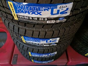 未使用アウトレット品！　ダンロップ　ウインターマックス　ＷＭ０２　１９５／６０Ｒ１６　８９Ｑ　スタッドレスタイヤ　４本セット