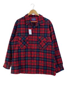 PENDLETON◆70s/長袖シャツ/XL/胸フラップポケット2つ/RED/チェック/A-022 329-LS