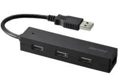 BUFFALO USB ハブ USB2.0 バスパワー 4ポート ブラック