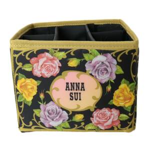 【中古】 ANNA SUI アナスイ メイクアップボックス マルチカラー 折り畳み式、中仕切マジックテープ着脱式 NT Aランク