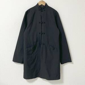 BLACK COMME des GARCONS ポリ 製品染め チャイナ コート ロング ジャケット 黒 ブラック コムデギャルソン カンフー archive 4100112