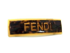 1円 ■美品■ FENDI フェンディ べっ甲調 バレッタ ヘアアクセサリー レディース ブラウン系 FH4406