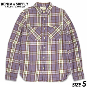 国内正規品■DENIM＆SUPPLY RALPH LAUREN (デニムアンドサプライ ラルフローレン) チェック柄 長袖 ネルシャル S