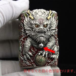 1円 定価14.8万 麒麟獣 鎧の殻 夜光効果 Zippo 真鍮製 ライター ジッポー 立体感 重量感 オイルライター 新品 喫煙グッズ 