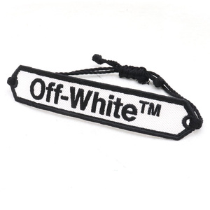 OFF-WHITE Stitched Logo Bracelet ホワイト ブラック OWOA008R20D240851001 オフホワイト ステッチロゴブレスレット