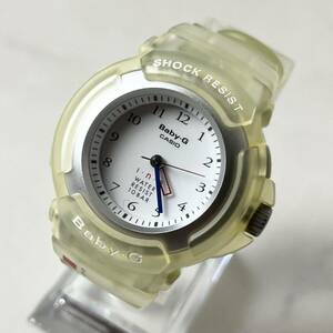 【美品】 実働 CASIO Baby G BG-201N i・n・e カシオ ベビーG G-SHOCK アナログ クォーツ レディース 腕時計 ウォッチ クリア 稼働品