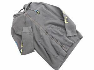 Volcom ボルコム 裏起毛 プリント ジップアップ パーカー sizeM/グレー ◇■ ☆ ehb4 メンズ