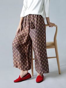 TOWAVASE トワヴァーズ 23AW シルク 花柄 ルイ パンツ “Louis” 26-0006a sarasa　サラサ