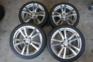 アルミホイール付 18×7.5J 5H114.3 +48 MANARAY 225/40 R18 NITTO NEO 86.プリウス.ヤリス等 4本 H-18