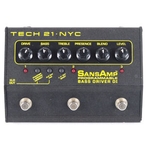 【中古】 ベース用プリアンプ TECH21 SansAmp PBDR PROGRAMMABLE BASS DRIVER DI ベース用プリアンプ エフェクター