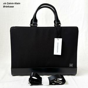 ＜未使用!!＞■CK CALVIN KLEIN シーケー カルバンクライン ビジネスバッグ スウィッチ A4 2WAY シンプル ブリーフ 機能的 ブラック 802521