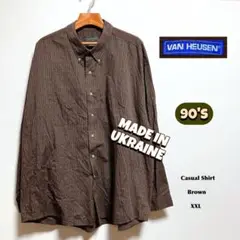 Van Heusen シャツ XXL 古着 ウクライナ製 ワイドシルエット