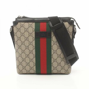 グッチ GGスプリーム シェリーライン ブランドオフ GUCCI PVCコーティングキャンバス ショルダーバッグ コーテ