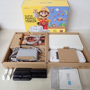 動作品 WiiU スーパーマリオメーカーセット 本体 箱説付 任天堂 NINTENDO 32GB シロ【DK；BO00AJ0495