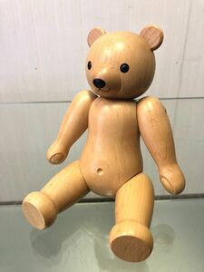 【早期発送】 93 ドイツ KWO 木製 クマ テディベア 置物 民芸品 オブジェ ヴィンテージ レトロ 人形