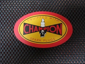 【お宝!ステッカー放出】★チャンピオン スパーク プラグ★CHAMPION SPARK PLUGS★レトロタイプ★楕円★ステッカーbyモンキーコング★☆