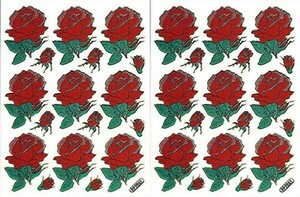 /防水 ラメ加工 ローズ ステッカー 2点 セット バラ スマホ 手帳 タブレット 薔薇 ごほうび 業務用 Rose ばら 予定表 カレンダー TSS-667X2