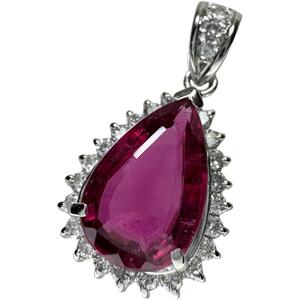 ピンクトルマリン（ルベライト） 2.69ct ダイヤモンド 0..39ct ペンダントトップ Pt900プラチナ 4.1g レディース