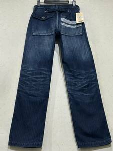 桃太郎ジーンズ MOMOTAROJEANS 出陣 01-042 シンチバック ストライプ ワークデニムパンツ 日本製 28 BJBD.F