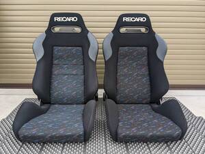 【1円】RECARO SR-3 120C ルマンカラー美品2脚セット！車検対応の希少な正規品！当時のスポ車に！検レカロ/セミバケ/SR3/LX/SR-2/SP-G