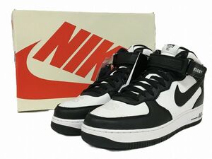 K12-628-149▲【未使用】NIKE×STUSSY AIR FORCE 1 07 MID SP BLACK AND LIGHT BONE DJ7840-002 ナイキ × ステューシー スニーカー 29.0cm