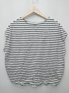 ◇ ⊂Φ UNITED ARROWS ボーダー フレンチスリーブ Tシャツ カットソー サイズ表記無し ホワイト ブラック レディース P