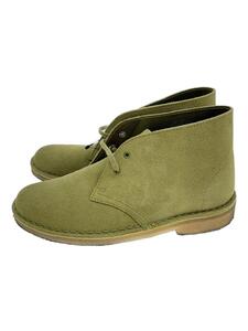 Clarks◆Desert boot/ブーツ/38/グリーン/黄緑