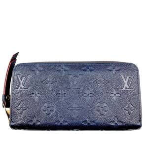 【真贋判定済】LOUIS VUITTON ルイヴィトン アンプラント ジッピーウォレット M62121 ネイビー×レッド レディースウォレット B1221BBBYB