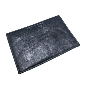 新品正規60％OFF COMME CA DU MODE MEN コムサメン 本革 レザー 定期入れ パスケース 羊革 牛革 黒 ロゴ刻印 k0705