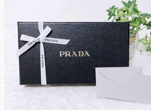 プラダ「PRADA」長財布用空箱 (2981) 正規品 付属品 ネイビー 21.5×12×4cm ホック長財布用 二つ折り長財布用 ラウンド長財布用