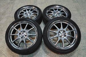 【中古 SET】205/45R17 205/45-17 ダンロップ ディレッツァ DZ101 17 WORK XSA 戦 4H100 7J+50 7J+36 アクア ノート デミオ ロードスター