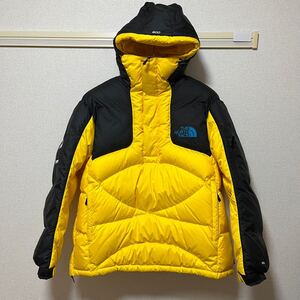 1円 ほぼ未使用 THE NORTH FACE supreme ダウンジャケット 800-Fill Half Zip Hooded Pullover 800フィル 黄色 黒 バイカラー フード L