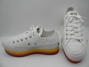 ■♪【 CONVERSE ALL STAR 】◆ 厚底スニーカー（２４．５ｃｍ） 白 コンバース