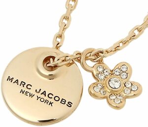 新品タグ付未使用 フラワー付き ネックレス【MARC JACOBS NEW YORK（マークジェイコブス ニューヨーク）】 イエローゴールド M0012398-710