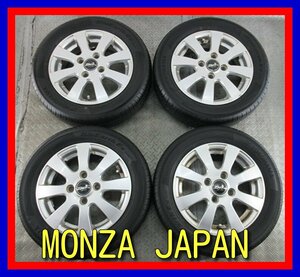 ■中古タイヤホイール■　MONZA JAPAN ZACK JP-10 13インチ 4J +43 4H 100 YOKOHAMA BluEarth-ES32 155/65R13 激安 送料無料 K286