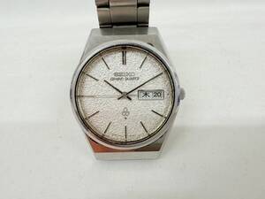 FM285*15　電池交換済　SEIKO　セイコー　GRAND QUAUTZ　グランドクォーツ　4843-8050　デイデイト　シルバー文字盤　メンズ　腕時計