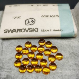 ☆ほぼ未使用 SWAROVSKI スワロフスキー ヴィンテージ ルース 2090/4 12mm 6/11gross Topaz トパーズ 裸石 グルーデコ R-315