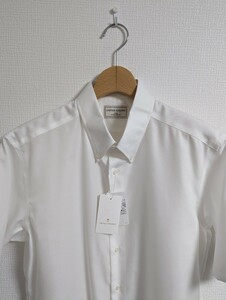 新品　UNITED ARROWS　ユナイテッドアローズ　シャツ　半袖　イージーケア　ピンオックス　ボタンダウン　白　メンズ