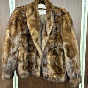 81 毛皮 コート アウター MINK ミンク　ファーコート ハーフコート ブラウン 茶 リアルファー GNYUKI TORIMARU LONDON