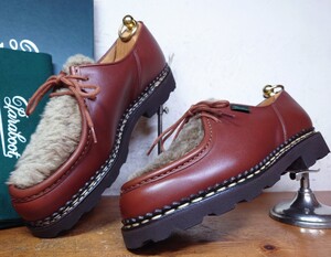 【試し履きのみ/送料無料】2021年 FRANCE製 Paraboot/パラブーツ ミカエル ムートン チロリアンシューズ Mens 381/2 23.5-24cm相応/ランス