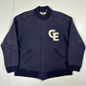 90s OLD GOOD ENOUGH Sweat Stadium Jacket Navy 90年代 オールド グッドイナフ スエット スタジアム ジャンパー スタジャン ネイビー T780