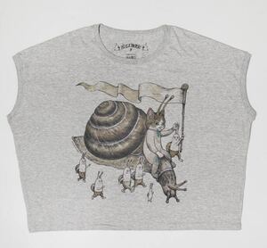 ボリス雑貨店 ワイドTシャツ スリーブレスワイドTシャツ　March of the Snail Prince ヒグチユウコさん free size