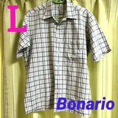 【匿名配送　送料込】Bonario ボナリオ　メンズ　チェック　シャツ