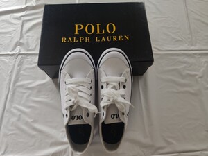 POLO RALPH LAUREN(ラルフローレン) キャンバス ローカット スニーカー 白 ホワイト M 24cm