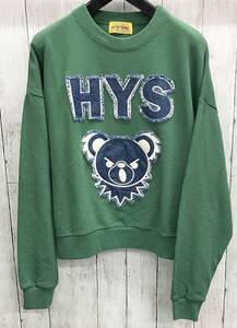 HYSTERIC GLAMOUR 23SS HYS DEADアップリケオーバーサイズスウェット ヒステリックグラマー 01231cs04 スウェット グリーン