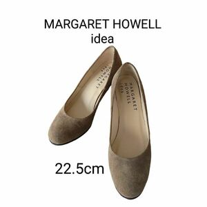 美品！MARGARET HOWELL idea　革スエードパンプス22,5㎝　モカ茶系