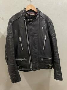 wolf leathers ビンテージ　ライダース ロンジャン　キルティング　英国　英車 イングランド　トライアンフ　bsa 60s 70s レザー イギリス