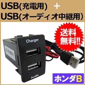 USB2ポート(充電用+音楽中継用) スペアホールキット / (ホンダBタイプ) / （37x24mm） / 1個 / 互換品