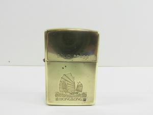 ■■（49）ZIPPO ジッポ オイルライター SOLID BRASS 1932 HONGKONG 香港 1991年 ゴールドカラー 現状品■■